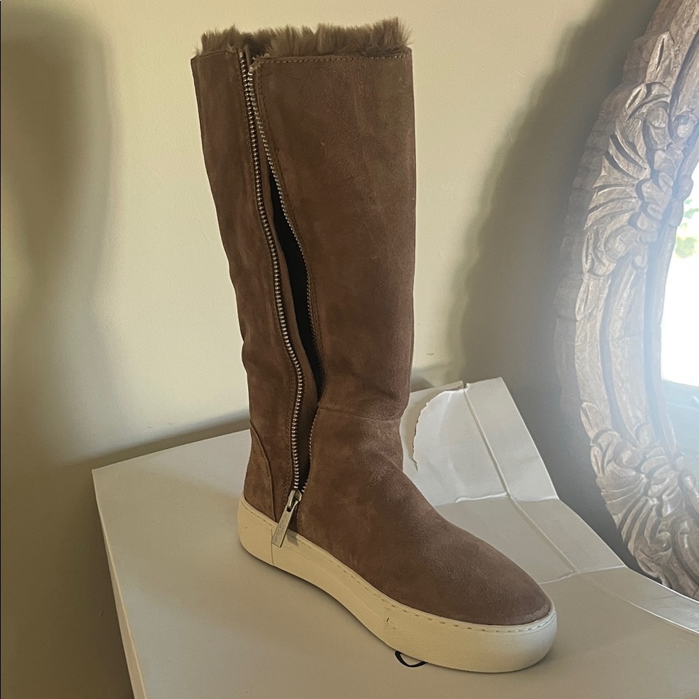 J Slides Tan Suede Winter Boots